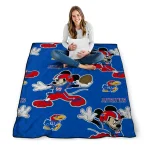 custom kansas jayhawks mickey football blue quilt blanket best selling