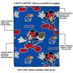 custom kansas jayhawks mickey football blue quilt blanket best selling