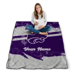 custom kansas state wildcats brushstroke layers purple quilt blanket best selling