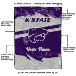 custom kansas state wildcats brushstroke layers purple quilt blanket best selling