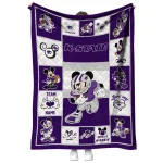 custom kansas state wildcats mickey crimson purple white quilt blanket best selling