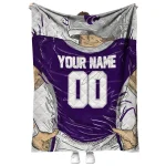 custom kansas state wildcats player sketch purple gray quilt blanket best selling