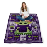 custom kansas state wildcats yody baby pattern purple quilt blanket best selling