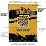 custom kennesaw state owls brushstroke layers gold quilt blanket best selling