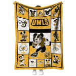 custom kennesaw state owls mickey crimson gold white quilt blanket best selling