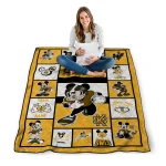 custom kennesaw state owls mickey crimson gold white quilt blanket best selling
