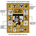 custom kennesaw state owls mickey crimson gold white quilt blanket best selling