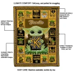custom kennesaw state owls yody baby pattern gold quilt blanket best selling
