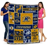 custom kent state golden flashes helmet passion navy blue quilt blanket best selling