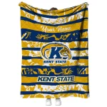 custom kent state golden flashes layered florals navy blue white quilt blanket best selling