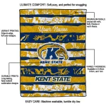 custom kent state golden flashes layered florals navy blue white quilt blanket best selling