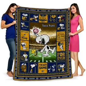 custom kent state golden flashes snoopy coach navy blue quilt blanket best selling