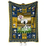 custom kent state golden flashes snoopy coach navy blue quilt blanket best selling