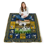 custom kent state golden flashes snoopy coach navy blue quilt blanket best selling