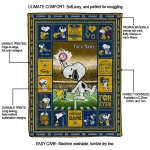 custom kent state golden flashes snoopy coach navy blue quilt blanket best selling