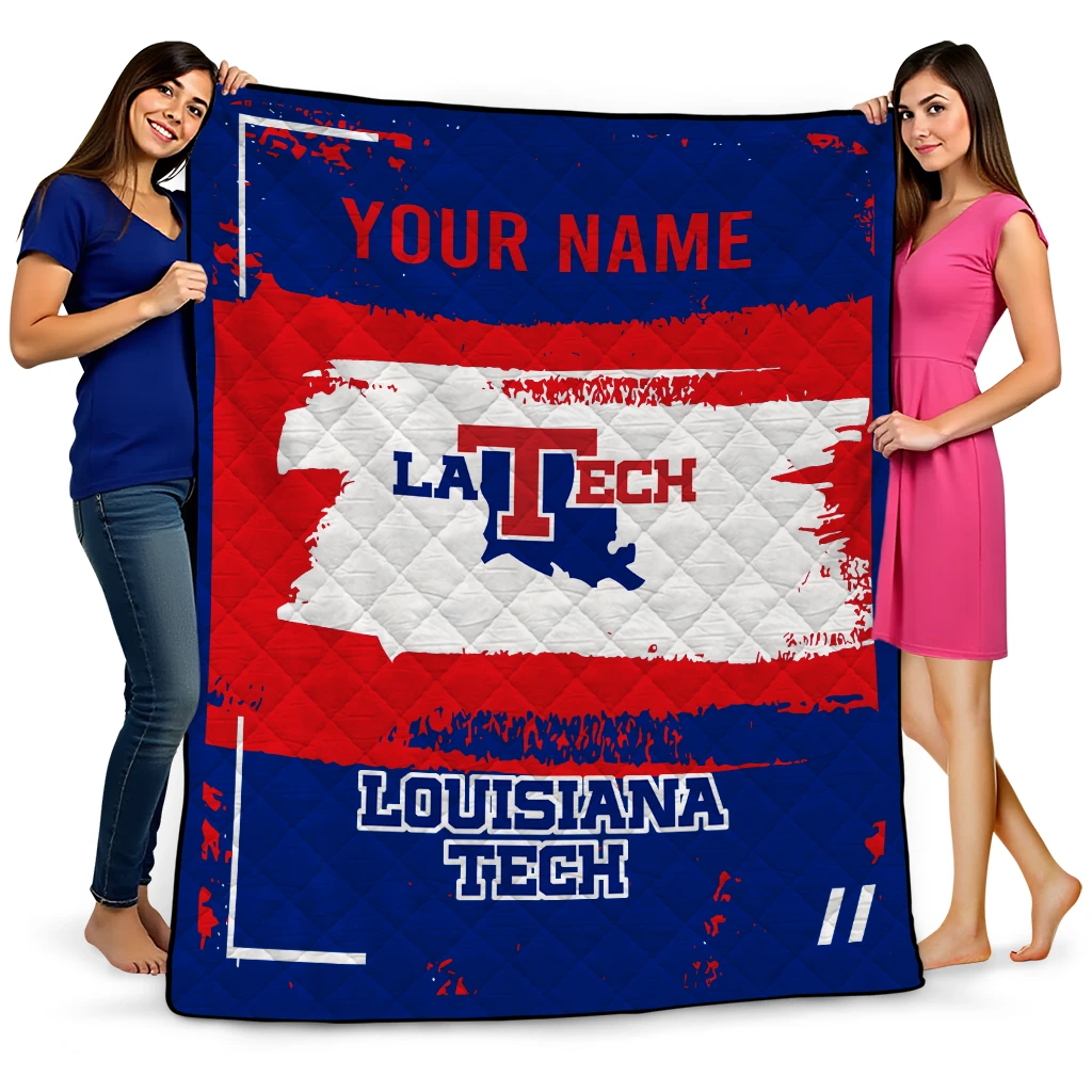 custom la tech grunge patch blue white quilt blanket best selling