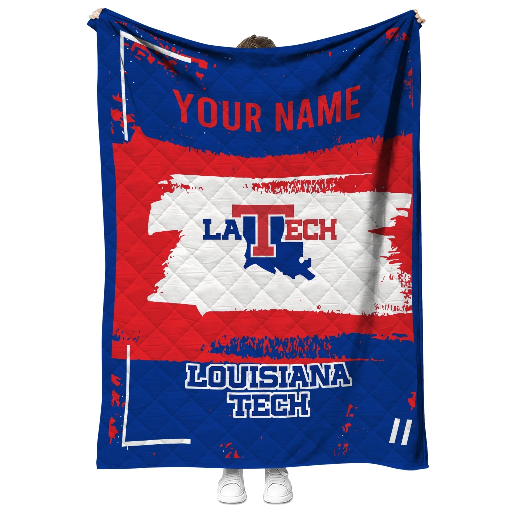 custom la tech grunge patch blue white quilt blanket fashion forward