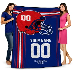custom la tech helmet theme blue quilt blanket best selling