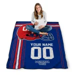 custom la tech helmet theme blue quilt blanket best selling