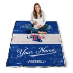 custom la tech hibiscus burst blue white quilt blanket best selling