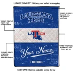 custom la tech hibiscus burst blue white quilt blanket best selling