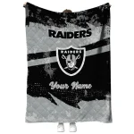 custom las vegas raiders brushstroke layers black quilt blanket best selling
