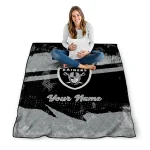 custom las vegas raiders brushstroke layers black quilt blanket best selling