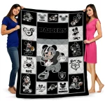 custom las vegas raiders mickey crimson black white quilt blanket best selling