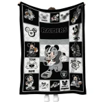 custom las vegas raiders mickey crimson black white quilt blanket best selling