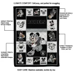 custom las vegas raiders mickey crimson black white quilt blanket best selling