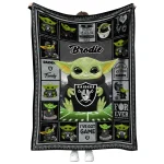 custom las vegas raiders yody baby pattern black quilt blanket best selling