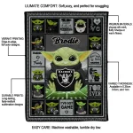 custom las vegas raiders yody baby pattern black quilt blanket best selling