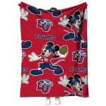 custom liberty flames mickey football red quilt blanket best selling