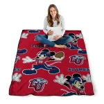 custom liberty flames mickey football red quilt blanket best selling