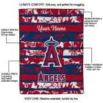 custom los angeles angels layered florals blue white quilt blanket best selling