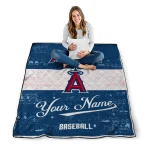 custom los angeles angels snoopy victory blue white quilt blanket best selling