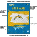 custom los angeles chargers grunge patch blue white quilt blanket best selling