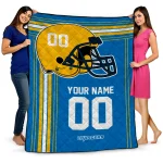 custom los angeles chargers helmet theme blue quilt blanket best selling