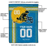 custom los angeles chargers helmet theme blue quilt blanket best selling