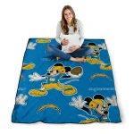 custom los angeles chargers mickey football blue quilt blanket best selling