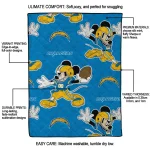 custom los angeles chargers mickey football blue quilt blanket best selling