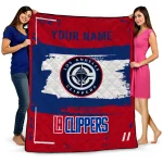 custom los angeles clippers grunge patch red white quilt blanket best selling