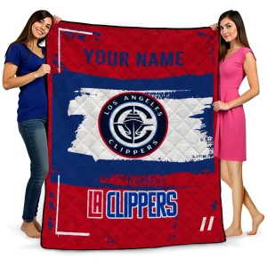 custom los angeles clippers grunge patch red white quilt blanket best selling