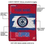 custom los angeles clippers grunge patch red white quilt blanket best selling