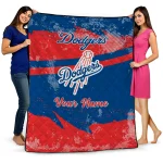 custom los angeles dodgers brushstroke layers blue quilt blanket best selling