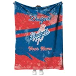 custom los angeles dodgers brushstroke layers blue quilt blanket best selling