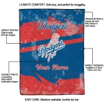 custom los angeles dodgers brushstroke layers blue quilt blanket best selling