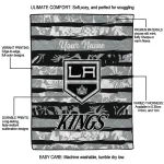 custom los angeles kings layered florals black white quilt blanket best selling