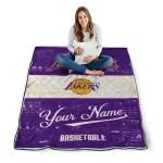 custom los angeles lakers helmet fan purple white quilt blanket best selling
