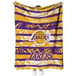 custom los angeles lakers layered florals purple white quilt blanket best selling